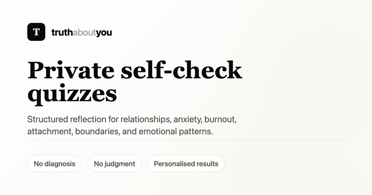 Truth About You private self-check result preview